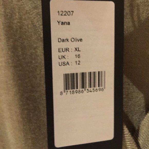 Yest Yana 12207 Ladies Dark Olive Cardigan Sweater with Buttons Sizes 12 and 14 - Picture 12 of 15